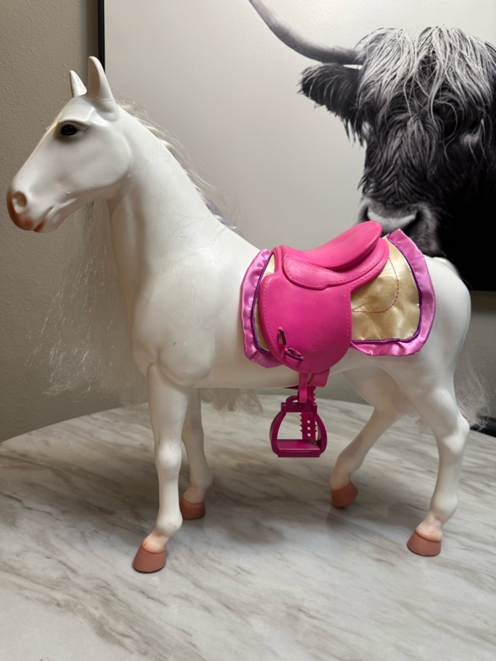 Our generation 18” doll size white stallion horse